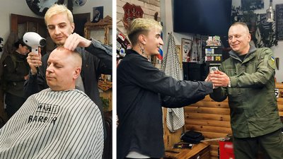У кропивницькій перукарні українських військових стрижуть і голять безкоштовно