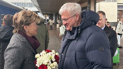 Міністерка закордонних справ Латвії Байба Браже,  Андрій Сибіга