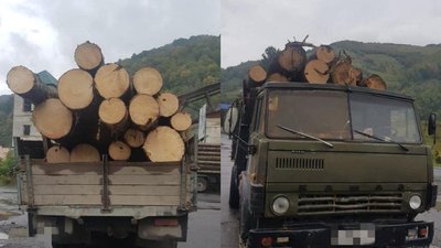 Вантажівку з нелегальною деревиною затримали у Рахові