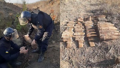 На Одещині вилучили 92 артснаряди часів Другої світової війни На Одещині вилучили 92 артснаряди часів Другої світової війни