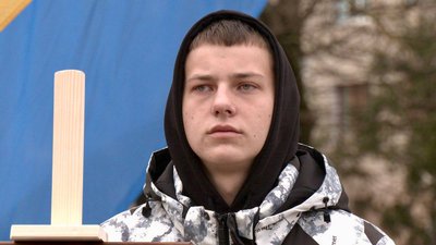Степан Козій, студент на мітингу-реквіємі