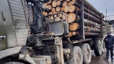 На Закарпатті поліція затримала дві вантажівки з деревиною На Закарпатті поліція затримала дві вантажівки з деревиною