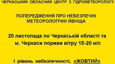 Погода у Черкасах 20 листопада 2024 року Погода у Черкасах 20 листопада 2024 року