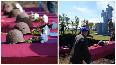 На Донбасі перепоховали 99 воїнів, які загинули у Другій світовій війні
