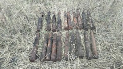 На Харківщині в кілометрі від житла виявили понад тридцять боєприпасів і німецькі гранати На Харківщині в кілометрі від житла виявили понад тридцять боєприпасів і німецькі гранати
