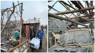 Волонтери показали зруйнований під час обстрілу бойовиків приватний будинок