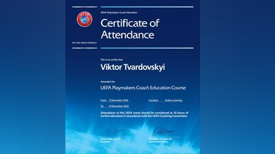 Тренер-викладач з Житомира Віктор Твардовський впроваджує в Україні проєкт UEFA Playmakers Тренер-викладач з Житомира Віктор Твардовський впроваджує в Україні проєкт UEFA Playmakers