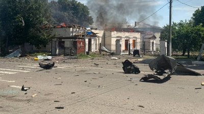 Наслідки влучання російських БпЛА у Балаклії на Харківщині, 23 травня 2026 року