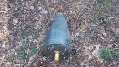 Киянин знайшов у лісі уламки російського безпілотника Киянин знайшов у лісі уламки російського безпілотника