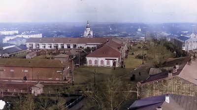 Центр Чернігова. Торгові ряди на площі. 1901 рік.