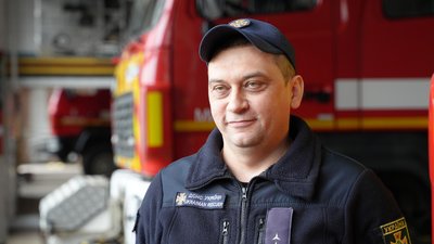Рятувальник 5 ДПРЧ Сергій Куріченко. Має стаж у професії понад 23 років