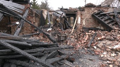 Зруйнована будівля музею Шухевича, 4 січня 2024. Зруйнована будівля музею Шухевича, 4 січня 2024.