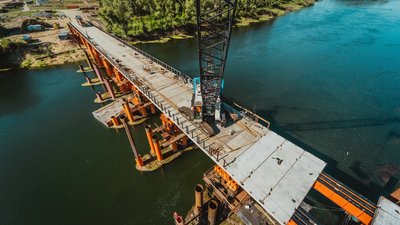 Будівництво мосту через Дністер на Вінниччині: роботи почалися у молдовській частині русла Будівництво мосту через Дністер на Вінниччині: роботи почалися у молдовській частині русла