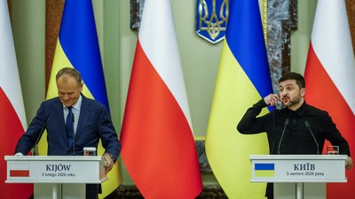 Президент України Володимир Зеленський, прем'єр-міністр Польщі Дональд Туск