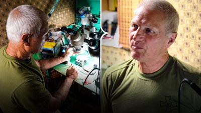 «Степанович» за робочим місцем у майстерні.