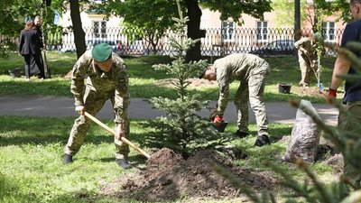 Висадження дерев у Стрийському парку