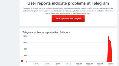 У роботі Telegram стався збій