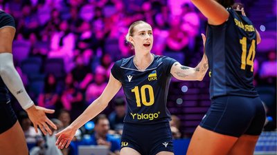 Жіноча збірна України з волейболу під час матчу Ліги націй