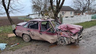 ДТП на Волині, аварія на Волині, авто в’їхало в дерево