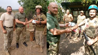 Бійців Черкаської тероборони нагородили на позиціях Бахмутського напрямку Бійців Черкаської тероборони нагородили на позиціях Бахмутського напрямку