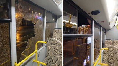 У Запоріжжі розбили вікна у трьох автобусах