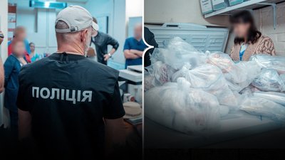 Момент з обшуків в Чернівецького обласного патологоанатомічного бюро
