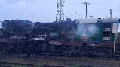 Пошкоджений локомотив на Харківщині, 14 травня 2026 року