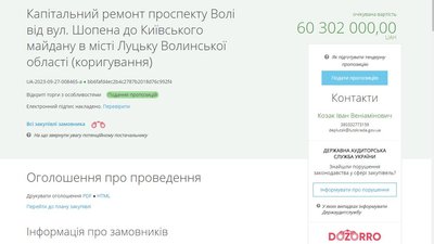 Новий тендер на 60 млн грн: чому зросла вартість ремонту проспекту Волі в Луцьку Новий тендер на 60 млн грн: чому зросла вартість ремонту проспекту Волі в Луцьку
