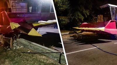 У Кропивницькому чоловік на комбайні збив стовп У Кропивницькому чоловік на комбайні збив стовп