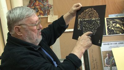 Черкаський художник представив виставку до свого семидесятиліття