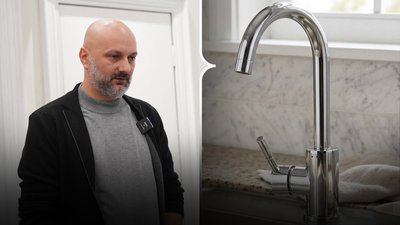 Колаж: зліва — директор Чернівціводоканалу Іван Рус, справа — водопровідний кран