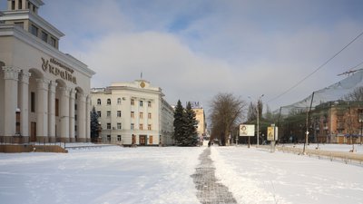 Херсон, Проспект Незалежності, зима, сніг, січень