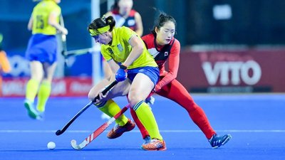 Жіноча збірна України грає з Південною Кореєю в олімпійському відборі 2024 року.