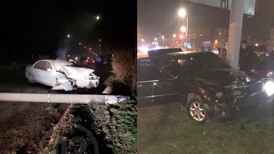 На Прикарпатті за добу два авто врізалися в електроопори