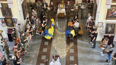 Прощання із полеглими на Донеччині Олександром Міщенком та Віталієм Лебеденком