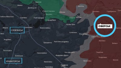 Сіверськ на мапі