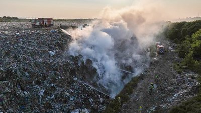 На Рівненському сміттєзвалищі сталася пожежа На Рівненському сміттєзвалищі сталася пожежа