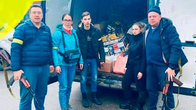 Роман Старіков з колегами під час блокади Чернігова Роман Старіков з колегами під час блокади Чернігова