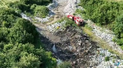 Пожежа на сміттєзвалищі у Ланчині