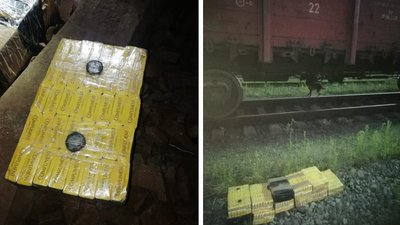На Закарпатті у вантажному потягу, який прямував до Словаччини, виявили приховані 440 пачок сигарет