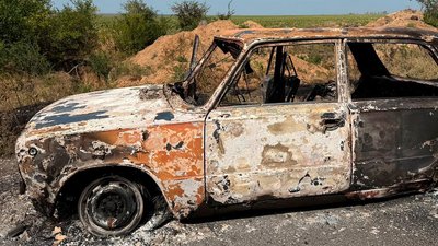 авто, яке атакував безпілотник