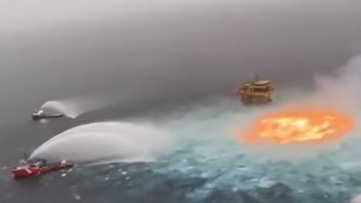 У Мексиканській затоці через витік газу спалахнув океан