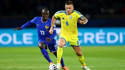 Єгор Назарина в матчі збірної України проти Франції у відборі на ЧС-2026