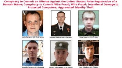 Мін’юст США назвав імена російських офіцерів, підозрюваних у кібератаках Мін’юст США назвав імена російських офіцерів, підозрюваних у кібератаках