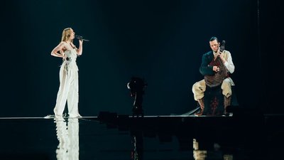 Leléka та Ярослав Джусь на сцені "Євробачення-2026"