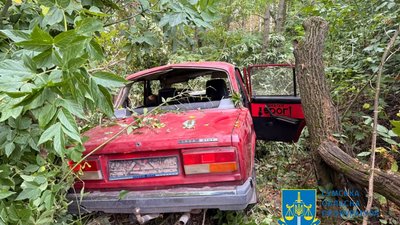 Авто, в якому загинув чоловік в Новослобідській громаді 25 серпня 2025 року.