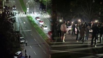Мобілізація у Чернігові: люди заблокували авто патрульних, а ухилянт поїхав з місця події