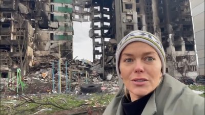 "Довелося їхати через замінований ліс". Блохіна розповіла, що побачила у звільненій Бородянці: відео