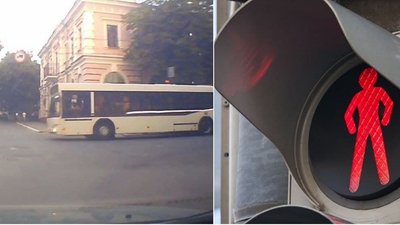 У Кропивницькому реєстратор зафіксував рух автобуса на червоне світло. Водія відсторонили від роботи