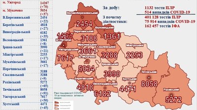 Понад 500 випадків COVID-19 виявили за добу на Закарпатті. 11 людей померли Понад 500 випадків COVID-19 виявили за добу на Закарпатті. 11 людей померли